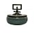 POTICHE CERAMICO COM TAMPA VERDE PETROLEO D20XA19CM - Imagem 1