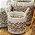 CESTA DECORATIVA RATTAN BALI REDONDO BRANCO E NATURAL - Imagem 2