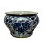 CACHEPOT PORCELANA AZUL E BRANCA GOLDEN FLORA D19XA13CM - Imagem 2