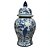 POTE EM PORCELANA AZUL E BRANCO PASSARO COM TAMPA D21XA43CM - Imagem 1