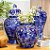 VASO PORCELANA AZUL BRANCO TRACY D23XA25CM - Imagem 2