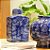 POTE PORCELANA AZUL BRANCO TRACY QUADRADO COM TAMPA D15XA26CM - Imagem 3