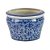 CACHEPOT EM PORCELANA AZUL E BRANCO LOTUS - Imagem 1