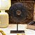 ESCULTURA IMPORTADA BI DISC CHINES ANTIGO ZHUHAI EM PEDRA NATURAL NEGRA A30CM - Imagem 2