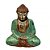 ESCULTURA IMPORTADA BUDA MADEIRA ANTIGA VERDE L25XA34CM - Imagem 2