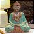 ESCULTURA IMPORTADA BUDA MADEIRA ANTIGA VERDE L25XA34CM - Imagem 3