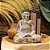 ESCULTURA IMPORTADA BUDA MADEIRA ANTIGA BRANCA L25XA30CM - Imagem 3