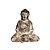 ESCULTURA IMPORTADA BUDA MADEIRA ANTIGA BRANCA L25XA30CM - Imagem 1