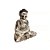 ESCULTURA IMPORTADA BUDA MADEIRA ANTIGA BRANCA L25XA30CM - Imagem 2