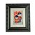 QUADRO GRAVURA SHANGHAI ROUGE COM MOLDURA NEGRA TRABALHADA - Imagem 1