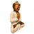 ESCULTURA BUDA MEDITACAO MADEIRA NATURAL E BRANCA 35CM - Imagem 3