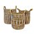 CESTA DECORATIVA RATTAN BALI REDONDO REDE BRANCO E NATURAL - Imagem 2