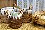 CESTA DECORATIVA RATTAN BALI REDONDO BRANCO E NATURAL - Imagem 2