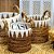 CESTA DECORATIVA RATTAN BALI REDONDO BRANCO E NATURAL - Imagem 3