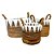CESTA DECORATIVA RATTAN BALI REDONDO BRANCO E NATURAL - Imagem 1