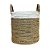 CESTA DECORATIVA RATTAN BALI REDONDO BRANCO E NATURAL 4 - Imagem 1