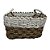 CESTO RATTAN BALI RETANGULAR NATURAL E BRANCO - Imagem 2