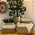 CESTO RATTAN BALI RETANGULAR NATURAL E BRANCO - Imagem 3