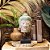ESCULTURA CABECA BUDA DECORATIVA EM MADEIRA ANTIGA L20XA44CM - Imagem 3