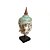 ESCULTURA CABECA BUDA DECORATIVA EM MADEIRA ANTIGA L20XA44CM - Imagem 2