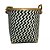 CESTO FIBRA SINTETICA BALI REDONDO BRANCO E PRETO CHEVRON D36XA41CM - Imagem 1