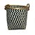 CESTO FIBRA SINTETICA BALI REDONDO BRANCO E PRETO CHEVRON D36XA41CM - Imagem 2