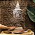 ESCULTURA CABECA BUDA EM MADEIRA WHITEWASH COM BASE A50CM - Imagem 3