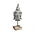 ESCULTURA CABECA BUDA EM MADEIRA WHITEWASH COM BASE A50CM - Imagem 2