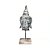 ESCULTURA CABECA BUDA EM MADEIRA WHITEWASH COM BASE A50CM - Imagem 1