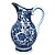 JARRO EM PORCELANA AZUL E BRANCA FLORES SERENAS A32CM - Imagem 1