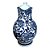 JARRO EM PORCELANA AZUL E BRANCA FLORES SERENAS A32CM - Imagem 3