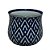 CACHEPOT PORCELANA AZUL E BRANCA GEOMETRIC D14XA13CM - Imagem 2