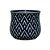 CACHEPOT PORCELANA AZUL E BRANCA GEOMETRIC D14XA13CM - Imagem 1