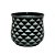 CACHEPOT PORCELANA AZUL PETROLEO E BRANCO TWIST D14XA13CM - Imagem 1