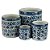CACHEPOT EM PORCELANA AZUL E BRANCA REDONDO RETO 20X20CM - Imagem 2