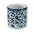 CACHEPOT EM PORCELANA AZUL E BRANCA REDONDO RETO 20X20CM - Imagem 1