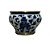 CACHEPOT PORCELANA AZUL E BRANCA GOLDEN NATURE D17XA11CM - Imagem 1