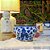 CACHEPOT PORCELANA AZUL E BRANCA GOLDEN NATURE D17XA11CM - Imagem 3