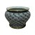 CACHEPOT PORCELANA PRETO BRANCO GOLDEN ESCAMAS D15XA11CM - Imagem 2