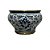 CACHEPOT PORCELANA AZUL E BRANCA GOLDEN BOTANIC D15XA11CM - Imagem 1