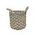 CESTA DECORATIVA RATTAN BALI REDONDO BRANCO E NATURAL - Imagem 2
