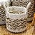 CESTA DECORATIVA RATTAN BALI REDONDO BRANCO E NATURAL - Imagem 2