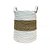 CESTO DECORATIVA RATTAN BALI REDONDO BRANCO E NATURAL - Imagem 1