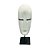 ESCULTURA DECORATIVA MINI MASCARA ETINICA IMPORTADA DEWI PEDRA NATURAL BRANCA COM SUPORTE A33CM - Imagem 2
