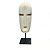 ESCULTURA DECORATIVA MINI MASCARA ETINICA IMPORTADA DEWI PEDRA NATURAL BRANCA COM SUPORTE A33CM - Imagem 1