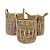 CESTA DECORATIVA RATTAN BALI REDONDO REDE BRANCO E NATURAL - Imagem 2