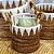 CESTA DECORATIVA RATTAN BALI REDONDO BRANCO E NATURAL - Imagem 3