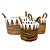 CESTA DECORATIVA RATTAN BALI REDONDO BRANCO E NATURAL - Imagem 1