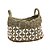 CESTA DECORATIVA DECORATIVA RATTAN BALI OVAL BRANCO E NATURAL - Imagem 2