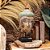 ESCULTURA CABECA BUDA DECORATIVA EM MADEIRA ANTIGA L11XA40CM - Imagem 4